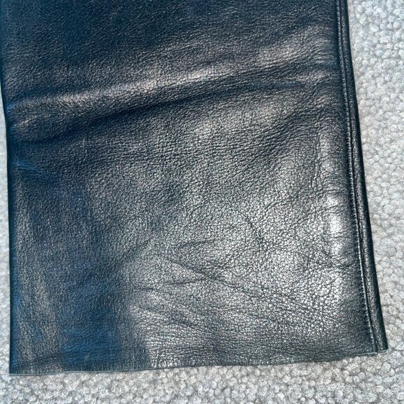 MILWAUKEE MOTORCYCLE CLOTHING CO. BLACK HEAVY LEATHER MOTO PANTS EUC 6 / W25L31 - Picture 8 of 13